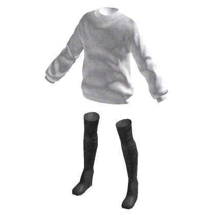 Oversized Jumper With Boots - White