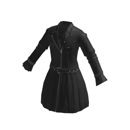 ♾️ Dark gray gothic leather dress coat
