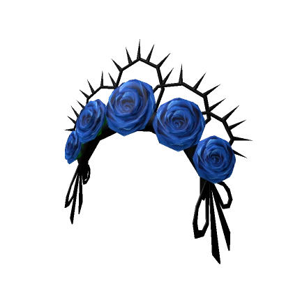 Gothic Vampire Rose Crown - Blue