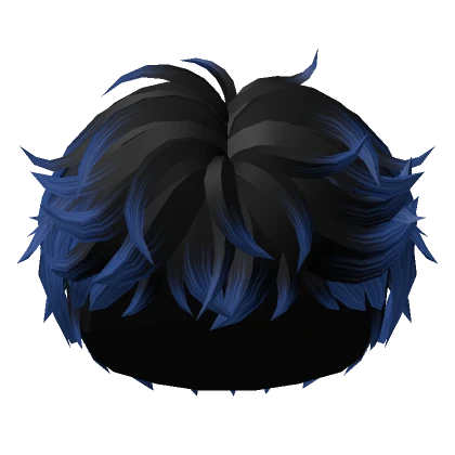 Wavy Full Messy Boy Hair (Black to Blue)