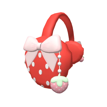 Darling Kawaii Strawberry Earmuffs Red