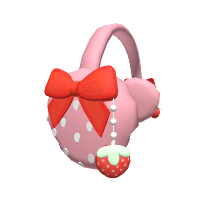 Darling Kawaii Strawberry Earmuffs Pink