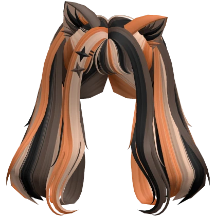 Loose Anime Cat Ears Pigtail Hair in Calico Cat