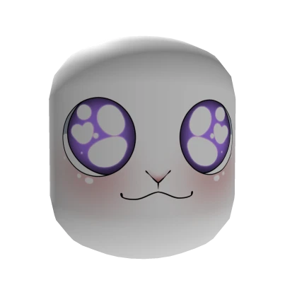 Bunny Face Mask || Purple Variant || Solid White
