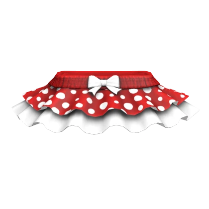 Red Mushroom Ruffled Skirt