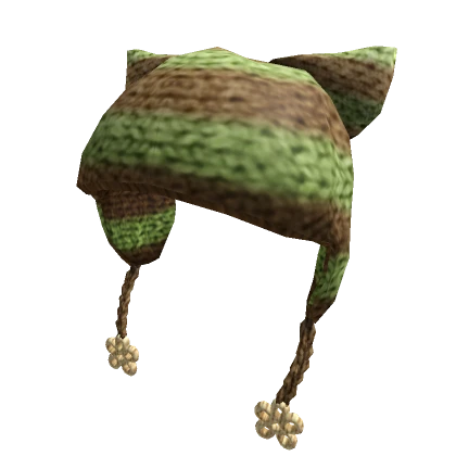 cat beanie cute kawaii girl sage green y2k slay