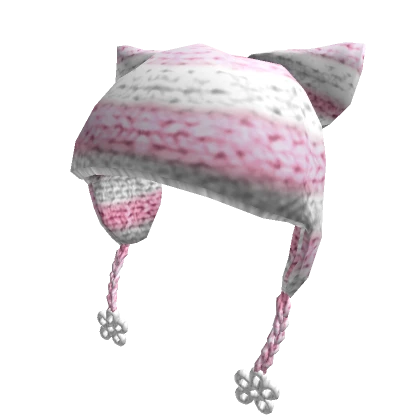 cat beanie cute kawaii girl pink white y2k slay