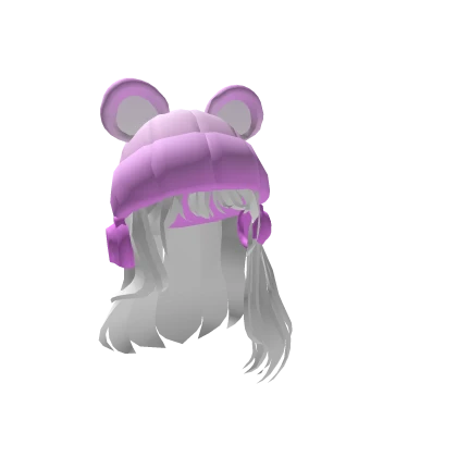 Hair with Pink Bear Beanie