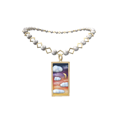 Pearly Sky Scene Necklace - 3.0 gold