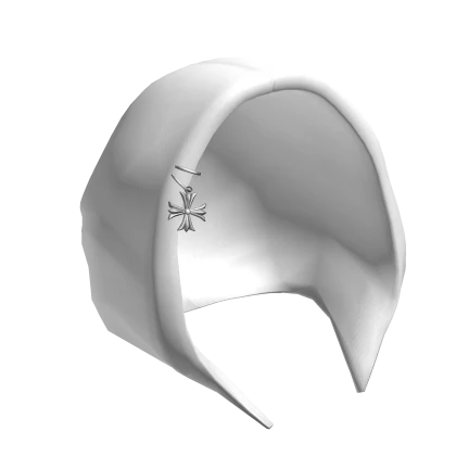 Chrome Cross Pierced White Hood (Mid)