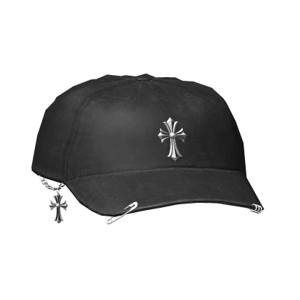 Pierced Distressed Black Hat