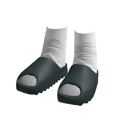 Ye Slides w Socks (Slate Grey)