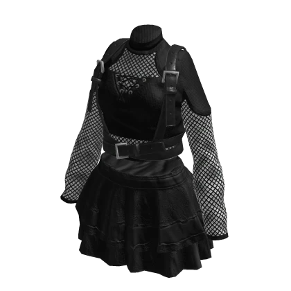 Cute Black Emo Goth Skirt Dress
