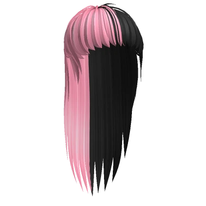 Long Misfit Mullet in Split Black and Pink