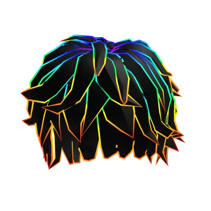 Rainbow Cartoony Messy Hair