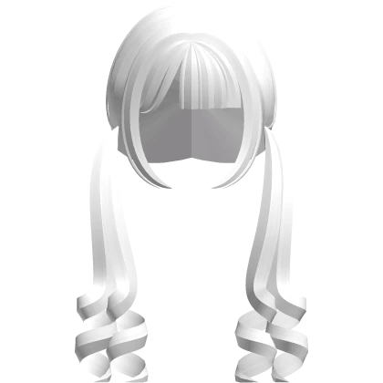 ♡ :  white curly low cute long pigtails 