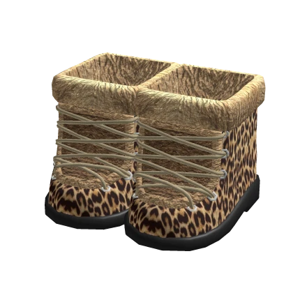 Gyaru Leopard Print Y2k Fur Boots