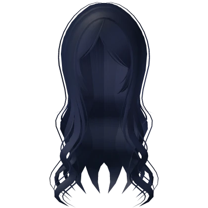 💗 sweet flowy long wavy hair dark blue