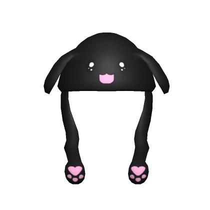 Black Trendy Fluffy Bunny Hat