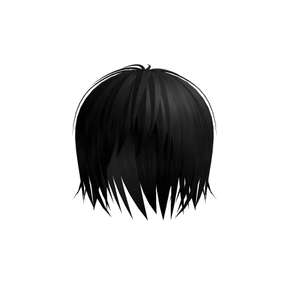 Black Unkept Vkei Goth Emo Hair