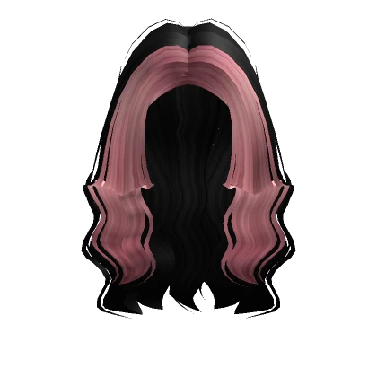 Wavy Over the Shoulder Hair in Black and Pink