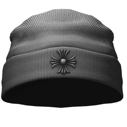 Grey Chrome Cross Beanie