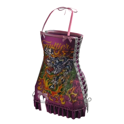 Y2K Punk Tiger Dress | Pink & Purple