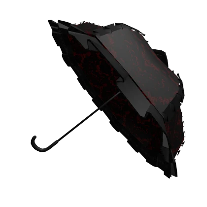 red gothic ruffled victorian parasol with bow