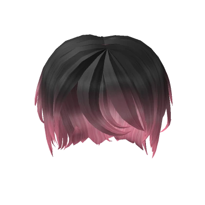 Short Messy Hair - Black Pink Ombre