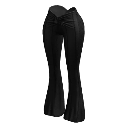 Flared Paisley Pants Black Y2K Baddie Summer Tight