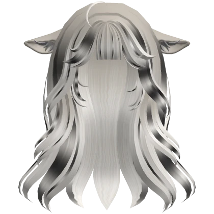 Cow Ears Flowey Pretty Girl Hair (white & black)