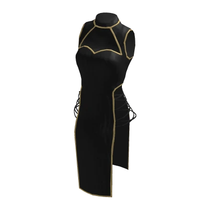 ♾️ Black and gold Side cutout dress