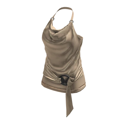 💗Y2K LONG HALTER NECK TOP_BEIGE