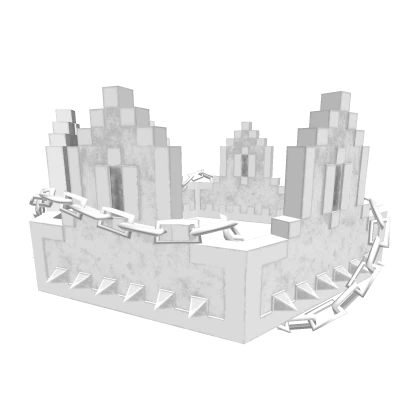 Ivory White Goth Chained 8-Bit Crown [ADD-ON]