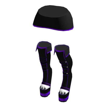 Purple Black Cyber Paw Heel Boot Bottoms