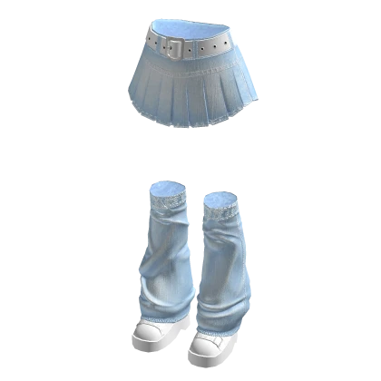 🍀Denim Skirts w Leg Warmers(Sky Blue)