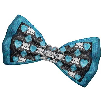 Oversized Blue Scene Bow