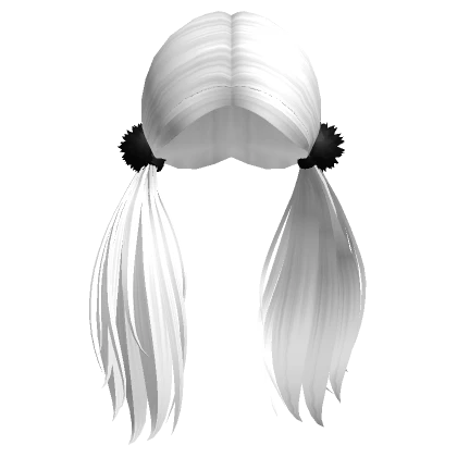 Deluxe Pompom Pigtails in White