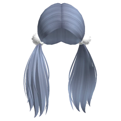 Deluxe Pompom Pigtails in Silver