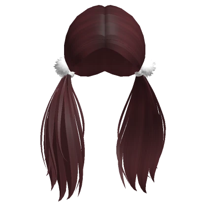 Deluxe Pompom Pigtails in Maroon