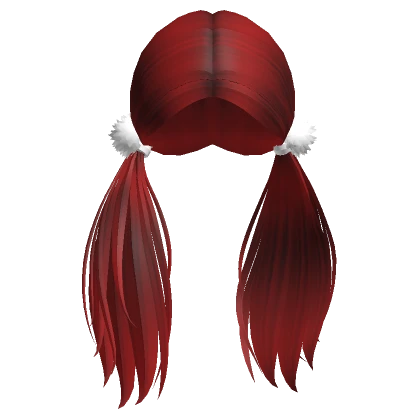 Deluxe Pompom Pigtails in Red