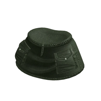 Army Green Denim Jean Cargo Skirt