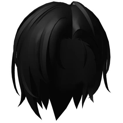 Black Side Parted Emo Hair