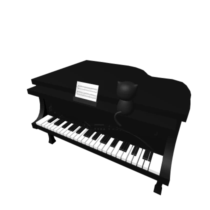 cute musical piano with cat