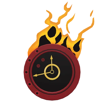 Red Flaming Clock Mask