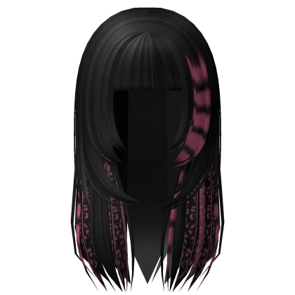 Scene Y2k Leopard Print Layered Hair(Black & Pink)