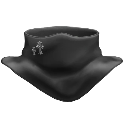 Distressed Goth Chrome Black Face Mask