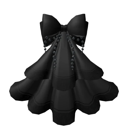 Elegant Black Veil with Bow and Pearls
