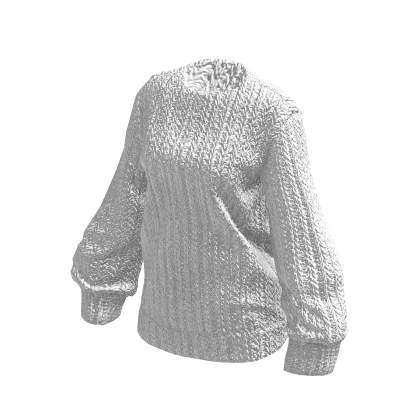 White Cute ♡ Heart Oversized Fluffy Sweater 🫐