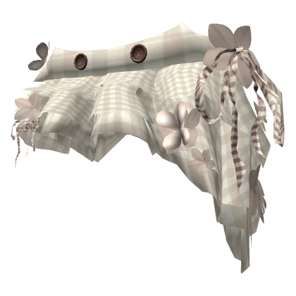 ♡, white plaid ruffled mori kei floral skirt